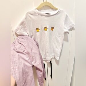 Kids Smocked lsu set with gingham pants